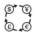 Finance currency exchange vector icon set. Yuan