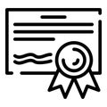 Finance diploma icon, outline style