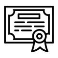 Finance diploma icon, outline style