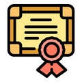 Finance diploma icon vector flat