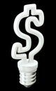 Finance: Dollar ccurrency symbol light bulb isolated Royalty Free Stock Photo