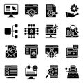 Finance and E business Solid Icons Pack Royalty Free Stock Photo