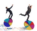 Finance and economy acrobats Royalty Free Stock Photo