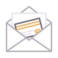 Finance email thin line color vector icon Royalty Free Stock Photo