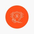 Finance, financial, money, secure, security White Line Icon in Circle background. vector icon illustration Royalty Free Stock Photo