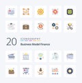 20 Finance Flat Color icon Pack like solution digital power certificate idea