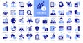 Finance Flat Icons collection - Blue Flat Style Bi-color web icon set.