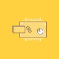 Finance, flow, marketing, money, payments Flat Line Filled Icon. Beautiful Logo button over yellow background for UI and UX, Royalty Free Stock Photo