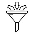 Finance funnel icon outline vector. Team nascent graph Royalty Free Stock Photo