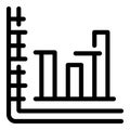 Finance graph chart icon outline vector. Team paper