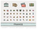 Finance hand drawing line icons. Royalty Free Stock Photo