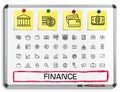 Finance hand drawing line icons.