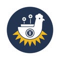 Finance hen flat vector icon which can easily modify or edit Royalty Free Stock Photo