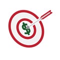 finance icon. business target. dollar coin with target. symbol of analysis, optimization, management Royalty Free Stock Photo