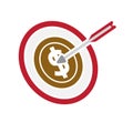 finance icon. business target. dollar coin with target. symbol of analysis, optimization, management Royalty Free Stock Photo
