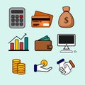 Finance icon set AD322 Royalty Free Stock Photo