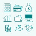 Finance icon set with 2 color AD323 Royalty Free Stock Photo
