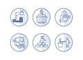 Finance icons. Financial services icons set. Icons of resource financing, trust services. A silhouette of a man watered Royalty Free Stock Photo