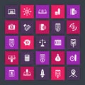 25 finance icons, investing, venture capital, shares, stocks, money, funds, investment, income, finance square icons set