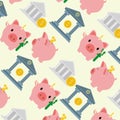 Finance icons Pattern background Vector Royalty Free Stock Photo