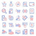 Finance icons set. Included icon as Atm service, Accounting checklist, Report statistics. Vector