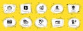 Finance icons set. Included icon as Calendar, Payment message, Portfolio signs. Vector
