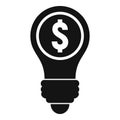 Finance idea bulb icon, simple style Royalty Free Stock Photo