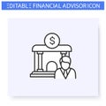 Finance industry line icon. Editable illustration