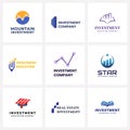 Finance Investment Logo Design Pack Royalty Free Stock Photo