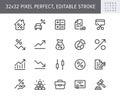 Finance investment simple line icons. Vector illustration with minimal icon - briefcase, portfolio, certificate, gold Royalty Free Stock Photo