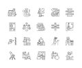 Finance lessors line icons, signs, vector set, outline illustration concept Royalty Free Stock Photo