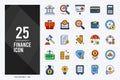 25 Finance Lineal Color icon pack. vector illustration