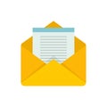 Finance mail icon flat isolated vector