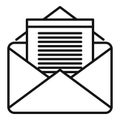 Finance mail icon, outline style