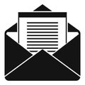 Finance mail icon, simple style