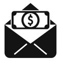 Finance mail support icon simple vector. Online donation