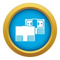 Finance money icon blue vector isolated Royalty Free Stock Photo