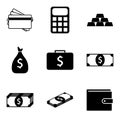 Finance and money icon set. Vector illustration Royalty Free Stock Photo