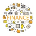 Finance and Money Line Art Thin Icons Royalty Free Stock Photo