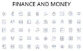 Finance and money line icons collection. Writing, Blogging, Copywriting, Photography, Videography, Graphic design