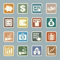 Finance and money sticker icon set. Royalty Free Stock Photo