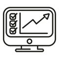 Finance monitor icon outline vector. Data credit investment