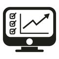 Finance monitor icon simple vector. Data credit investment