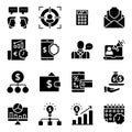 Finance and Online Data Solid Icons Pack Royalty Free Stock Photo