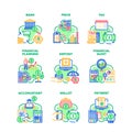 Finance Operation Set Icons Vector Illustrations