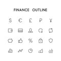 Finance outline icon set