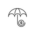 Finance protection line icon