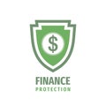 Finance protection - vector logo design. Business security icon. Dollar protect sign.