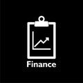 Finance Report icon isolated on black background Royalty Free Stock Photo