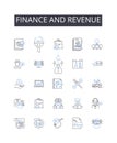 Finance and revenue line icons collection. Accountability, Goals, Milests, Assessment, Evaluation, Report, Feedback Royalty Free Stock Photo